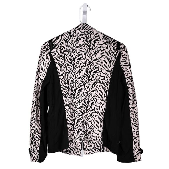 Chico's Women's Jacket Animal Print Stretch Full Zip Mock Neck Pockets 0 US S/4 - Picture 2 of 9